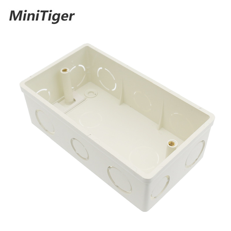 Minitiger kutija za zidnu montažu, unutarnja kazeta, bijela stražnja kutija 137*83*56 mm za 146 mm*86 mm standardni prekidač na dodir i utičnicu