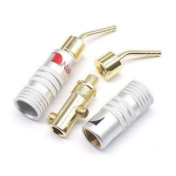 1pairs Nakamichi BANANA PLUGS 24K Επιχρυσωμένος σύνδεσμος μπανάνας 4mm με βιδωτό κλείδωμα για βύσματα ηχείων υποδοχής ήχου Μαύρο&Κόκκινο