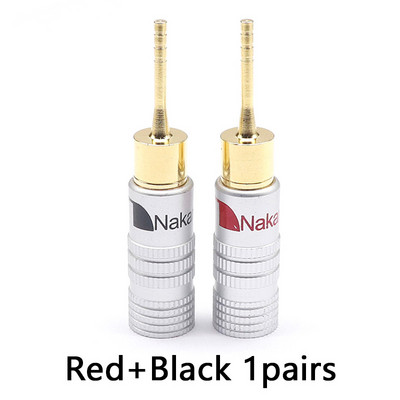 1 paar Nakamichi BANAANIPISTIKAD 24K kullatud 4MM banaanipistikuga kruvilukuga helipistiku kõlari pistikute jaoks must ja punane