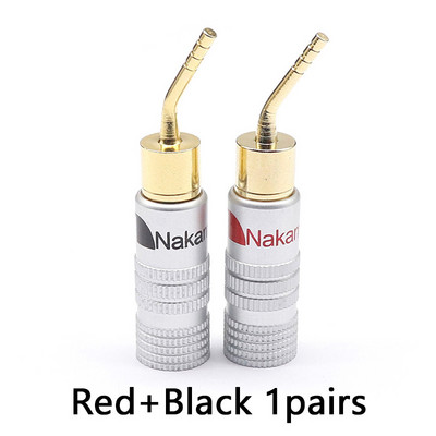 1 paar Nakamichi BANAANIPISTIKAD 24K kullatud 4MM banaanipistikuga kruvilukuga helipistiku kõlari pistikute jaoks must ja punane