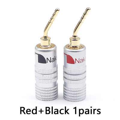 1 paar Nakamichi BANAANIPISTIKAD 24K kullatud 4MM banaanipistikuga kruvilukuga helipistiku kõlari pistikute jaoks must ja punane