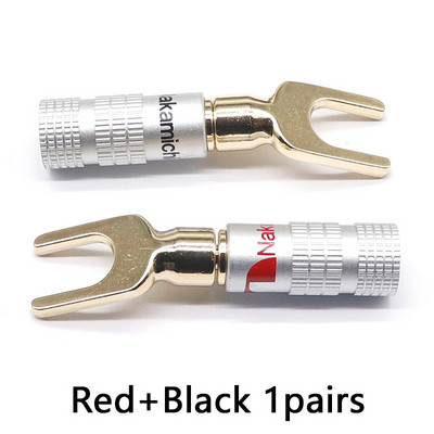 1 paar Nakamichi BANAANIPISTIKAD 24K kullatud 4MM banaanipistikuga kruvilukuga helipistiku kõlari pistikute jaoks must ja punane