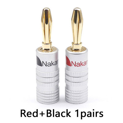 1 paar Nakamichi BANAANIPISTIKAD 24K kullatud 4MM banaanipistikuga kruvilukuga helipistiku kõlari pistikute jaoks must ja punane