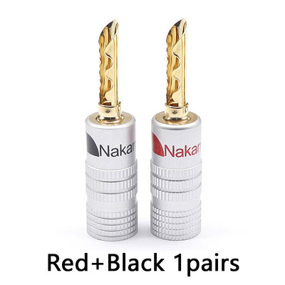 1 paar Nakamichi BANAANIPISTIKAD 24K kullatud 4MM banaanipistikuga kruvilukuga helipistiku kõlari pistikute jaoks must ja punane