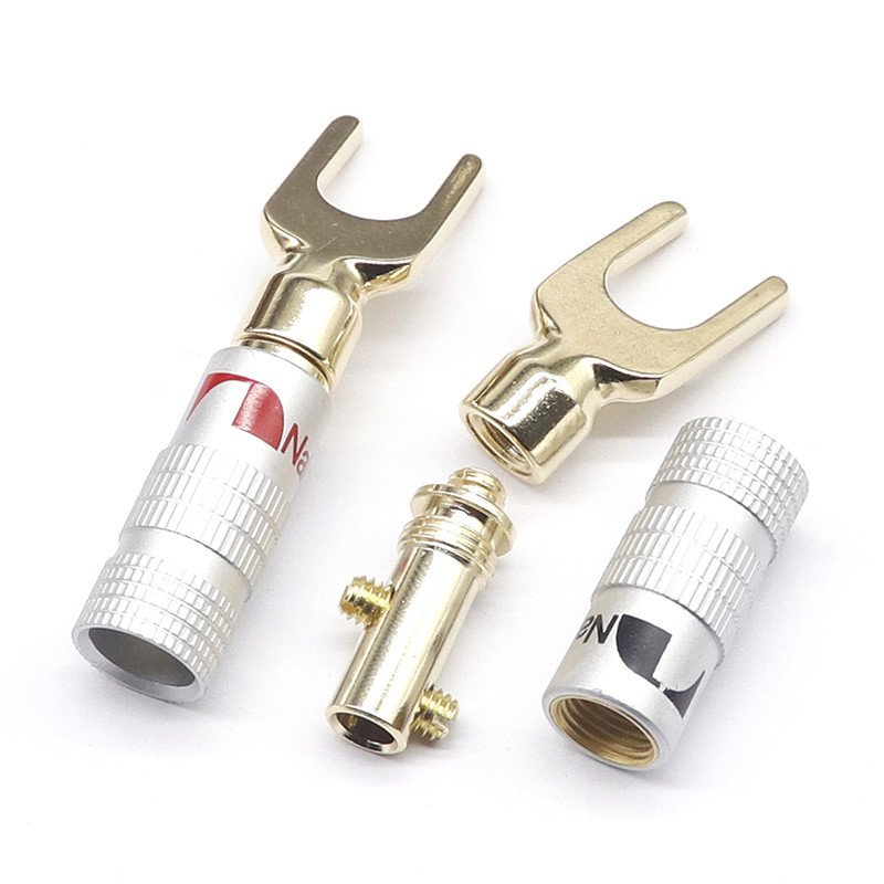 1 paar Nakamichi BANAANIPISTIKAD 24K kullatud 4MM banaanipistikuga kruvilukuga helipistiku kõlari pistikute jaoks must ja punane