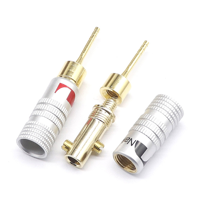 1 paar Nakamichi BANAANIPISTIKAD 24K kullatud 4MM banaanipistikuga kruvilukuga helipistiku kõlari pistikute jaoks must ja punane