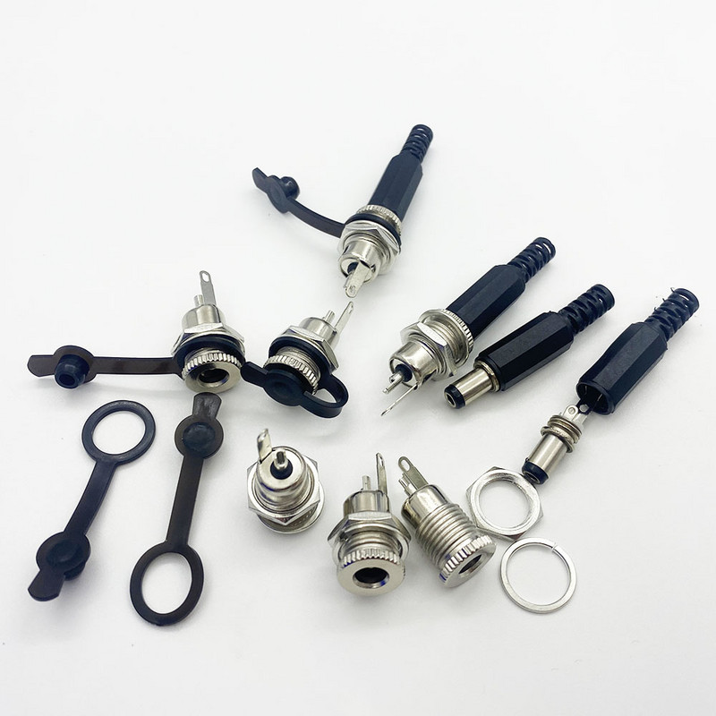 5Gb/5Pair DC099 022 Strāvas ligzda Skrūves uzgriežņu paneļa savienotājs 9mm/14mm vīrišķais līdzstrāvas kontaktdakšas spailes 5,5 mm x 2,1 mm 5,5 mm x2,5 m