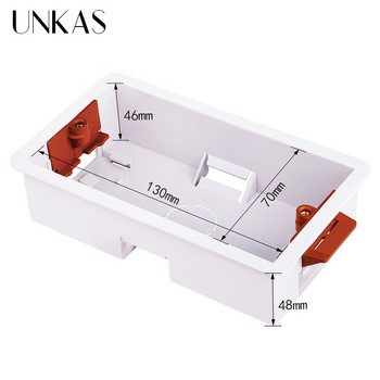 UNKAS Mount 146mm Τύπος Dry Lining Box Γυψοσανίδα Γυψοσανίδα Γυψοσανίδα 46mm Βάθος Υποδοχή κασέτας Έξοδος διακόπτη τοίχου