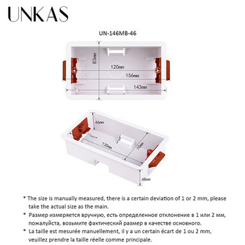 UNKAS Mount 146mm Τύπος Dry Lining Box Γυψοσανίδα Γυψοσανίδα Γυψοσανίδα 46mm Βάθος Υποδοχή κασέτας Έξοδος διακόπτη τοίχου