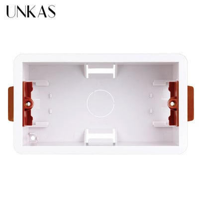 UNKAS Mount 146mm Τύπος Dry Lining Box Γυψοσανίδα Γυψοσανίδα Γυψοσανίδα 46mm Βάθος Υποδοχή κασέτας Έξοδος διακόπτη τοίχου