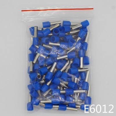 E6012 Cijevni izolacijski terminali 6MM2 100PCS/Pakiranje Konektor za kabelsku žicu Izolacijski spojni terminal Izolirani konektor E-
