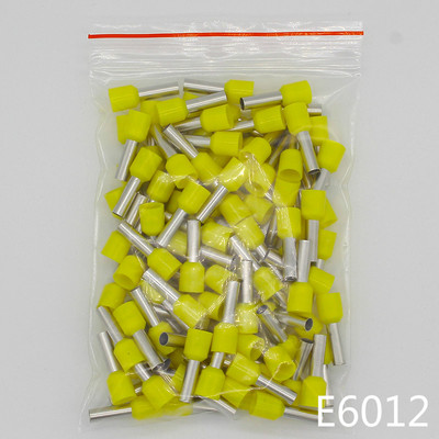 E6012 Cijevni izolacijski terminali 6MM2 100PCS/Pakiranje Konektor za kabelsku žicu Izolacijski spojni terminal Izolirani konektor E-