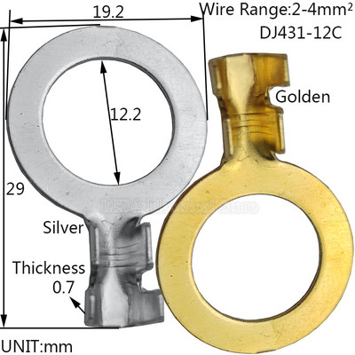 100kom DJ431-6B/3.2A/4.2A/5B/8B/10B/12C Okrugli terminalni blok O-tip ušica Terminali Hladno prešani konektor Bakreni jezičak Nos ožičenja