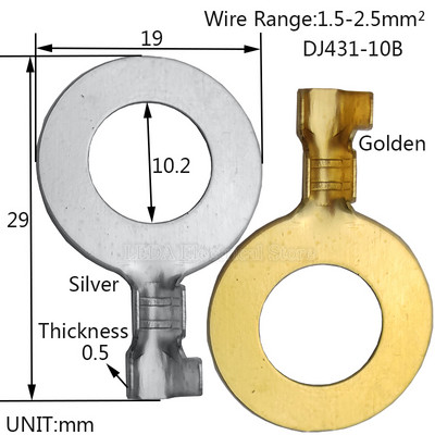 100kom DJ431-6B/3.2A/4.2A/5B/8B/10B/12C Okrugli terminalni blok O-tip ušica Terminali Hladno prešani konektor Bakreni jezičak Nos ožičenja