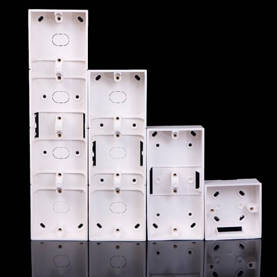 86 Τύπος 2/3/4 Gang Switch Socket Base Junction Box Πρίζα διακόπτη τοίχου Dark Box