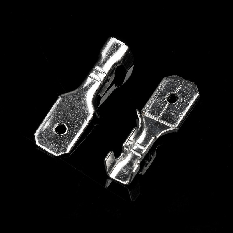 200/100 kom ženski stegnuti terminalni konektor 2,8/4,8/6,3 mm zlatno mesingani set konektora za električne žice za automobilske zvučnike 22-16 AWG