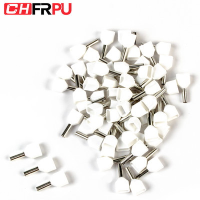 100 gab. Divu vadu caurule 0,5–6,0 mm² auksti presēta gala dubultā uzgaļa caurules formas izolēta cauruļveida spaile