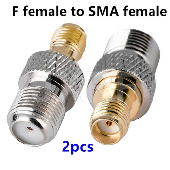JXRF конектор 2 бр. RF коаксиален коаксиален адаптер F тип женски жак към SMA мъжки щепсел Прав F конектор към SMA конектор