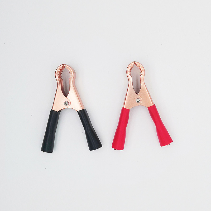 2Pcs 50A 80mm Metalna elektronička aligatorova kandža Stezaljke za automobilske akumulatore Krokodilske hvataljke Konektori za električne žice Test krokodilske kopče