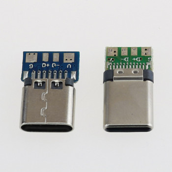 10 бр. USB 3.1 Тип C конектор Мъжки / женски гнездо Съединител Адаптер към кабел за запояване 24 пина Поддръжка на печатна платка Порт жак