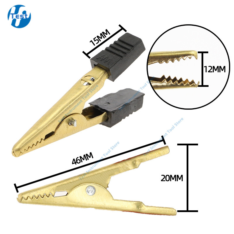 Visokokvalitetna zlatna izolirana kopča od krokodila Plastična ručka Kabel Testna stezaljka za punjenje Metalna krokodilska stezaljka Dužina 50 mm