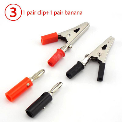 4 mm banner utikač i krokodilska stezaljka Sonda Aligatorska kopča električni diy ispitni vod Sonda Crna crvena utičnica Kabel Izolirane kopče