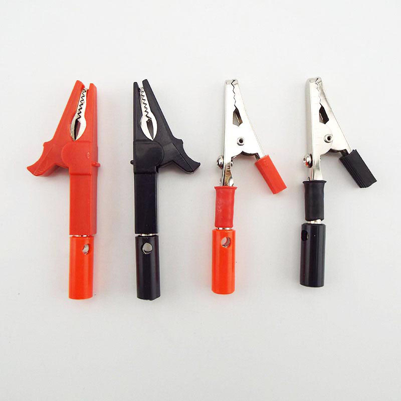 4 mm banner utikač i krokodilska stezaljka Sonda Aligatorska kopča električni diy ispitni vod Sonda Crna crvena utičnica Kabel Izolirane kopče