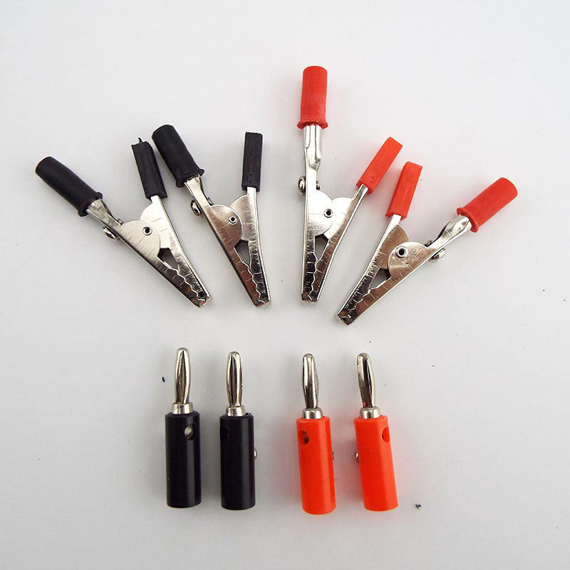 4 mm banner utikač i krokodilska stezaljka Sonda Aligatorska kopča električni diy ispitni vod Sonda Crna crvena utičnica Kabel Izolirane kopče