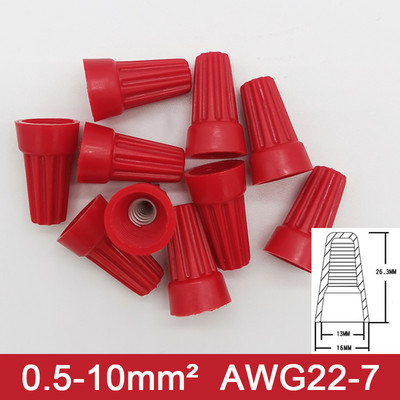 10 vnt / 20 vnt greitosios jungties spyruoklinio dangtelio užspaudimo galo gnybtas AWG24-7 izoliuotas elektros intarpas, sujungimas sukamojo laido jungtis