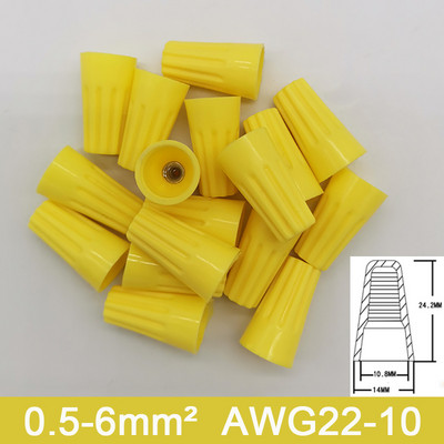 10 vnt / 20 vnt greitosios jungties spyruoklinio dangtelio užspaudimo galo gnybtas AWG24-7 izoliuotas elektros intarpas, sujungimas sukamojo laido jungtis