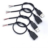 30 cm kabel za napajanje 2 pinski USB 2.0 A ženski muški 4 pinski žičani utičnica punjač kabel za punjenje produžni konektor DIY 5 V linija