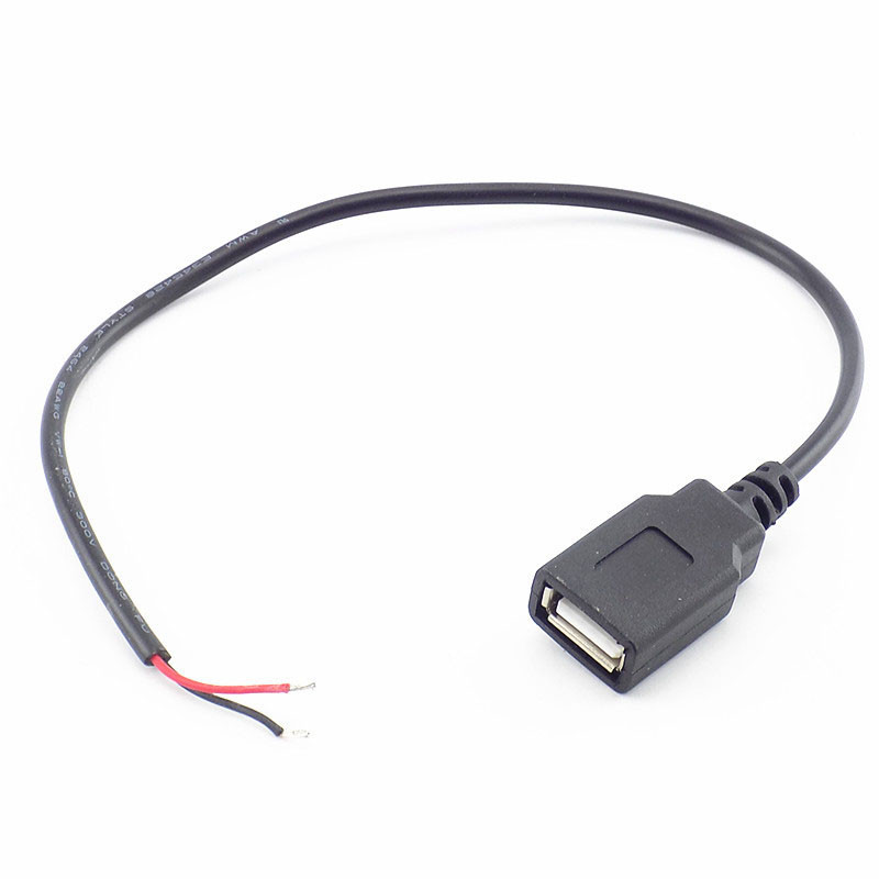 30 cm kabel za napajanje 2 pinski USB 2.0 A ženski muški 4 pinski žičani utičnica punjač kabel za punjenje produžni konektor DIY 5 V linija