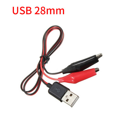 Aligator Cilps na USB utikač Ispitni kabel Premosna žica Baterija Dvostruka sonda 24 mm krokodilska kopča za multimetar Mjerni alat