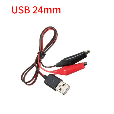 Aligator Cilps na USB utikač Ispitni kabel Premosna žica Baterija Dvostruka sonda 24 mm krokodilska kopča za multimetar Mjerni alat