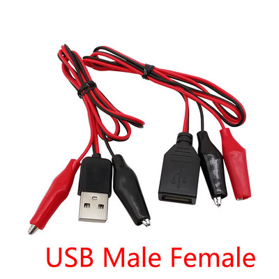 Aligatora skavas ar banānu spraudni/vīrišķo USB/līdzstrāvas barošanas spraudni krokodila klipa testa kabeļa vada zonde multimetra mērīšanas rīkiem