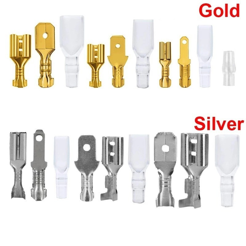 Kutija izolirana muška i ženska žica Konektor Električni stezaljke Spade konektori Sleeve Assorted Kit 2,8/4,8/6,3 mm