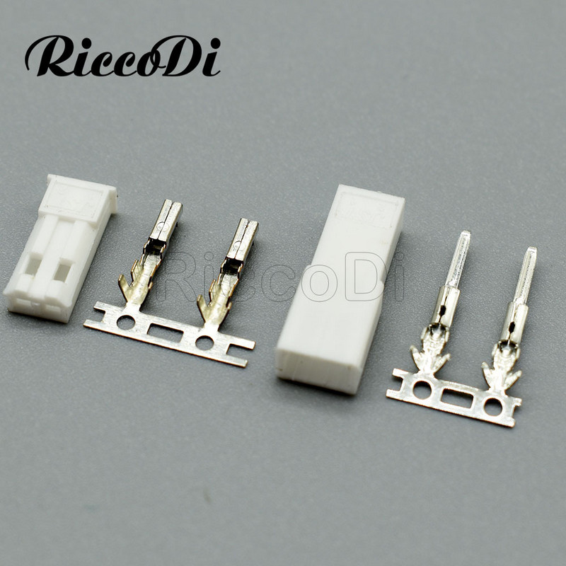 10-100 komplekts 2,54 mm JST SYP 2 kontaktu vīrišķais vīrišķais sarkans melns balts kontaktdakšas korpusa gofrēšanas spailes savienotāja komplekts