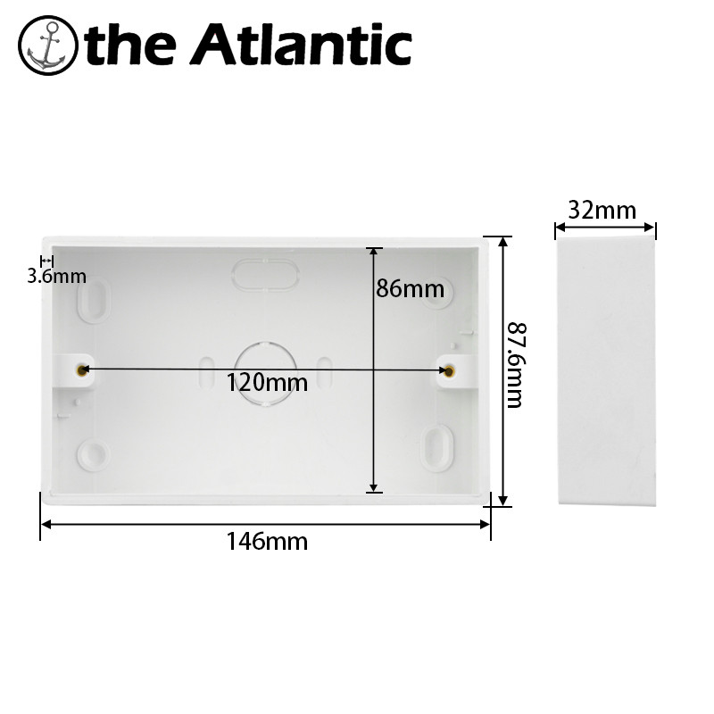 146 mm * 86 mm Vanjska instalacijska kutija Vanjska razvodna kutija Instalacijska kutija Površinska kutija Vanjska kutija za prekidačku utičnicu 146 Tip