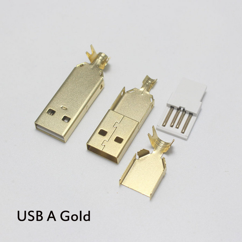 1/2/5 gab. Apzeltīts C tipa USB A USB B Mini USB mikro savienotājs Jack astes ligzda savienotāja ports ligzda HiFi audio adapterim