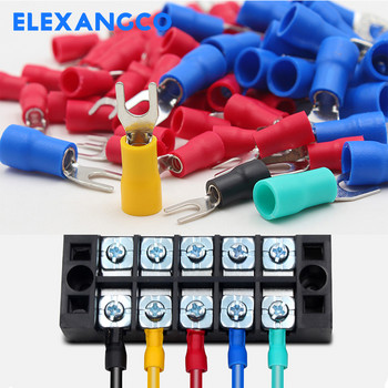 100Pcs SV1.25 Series Insolated Fork Spade U-Type Five Colors Wire connector Electrical crimp Terminal for 22-16AWG 1,5mm Cable