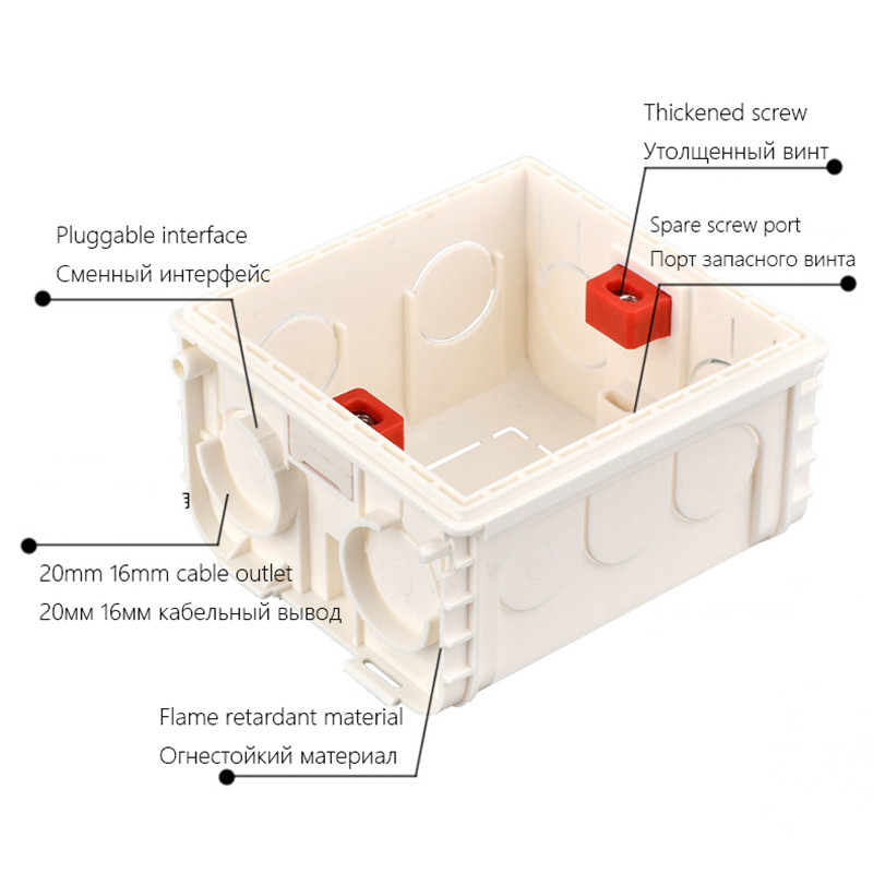 Rewnssin spojna kutija Montaža Električar Instalacija kućnog zidnog ožičenja Utičnica za pozadinsko svjetlo Instalacijska kutija za prekidač tipa 86