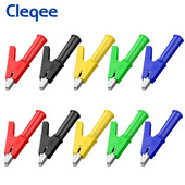Cleqee P2002 10KOM Heavy Duty Aligator stezaljke, sigurnosne krokodilske stezaljke s 4 mm utičnicom za banana utikač ili zavarivanje 1000 V 20 A