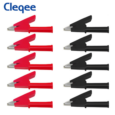 Cleqee P2002 10KOM Heavy Duty Aligator stezaljke, sigurnosne krokodilske stezaljke s 4 mm utičnicom za banana utikač ili zavarivanje 1000 V 20 A