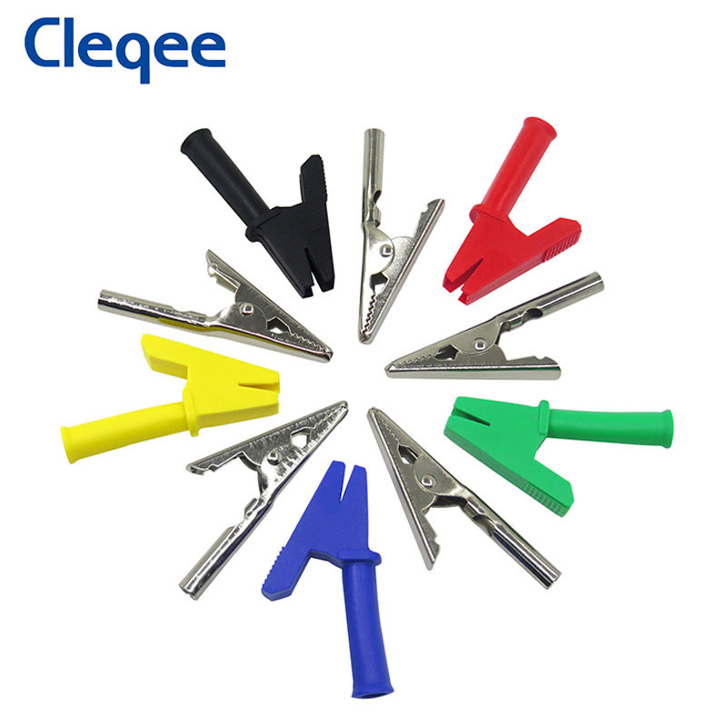 Cleqee P2002 10KOM Heavy Duty Aligator stezaljke, sigurnosne krokodilske stezaljke s 4 mm utičnicom za banana utikač ili zavarivanje 1000 V 20 A