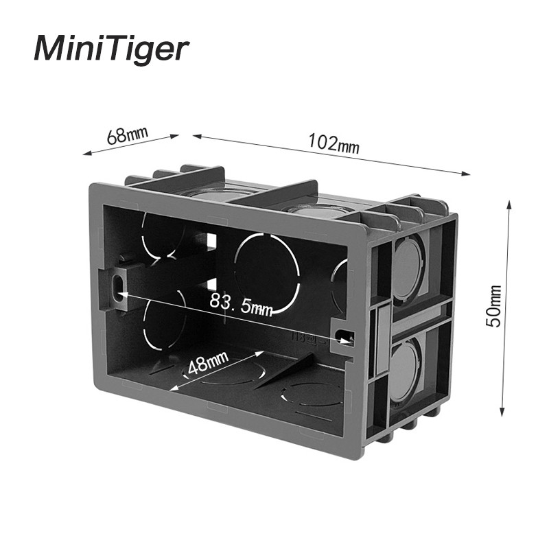 Minitiger Super 102mm*67mm ASV standarta iekšējās montāžas kastes aizmugures kasete 118mm*72mm standarta sienas slēdzim un USB ligzdai