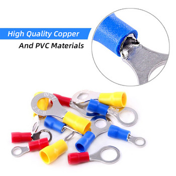 25Pcs RV5.5 Series Insolated Ring Crimp Terminal Connector Electrical Wire Connector for 12-10 AWG 4-6mm