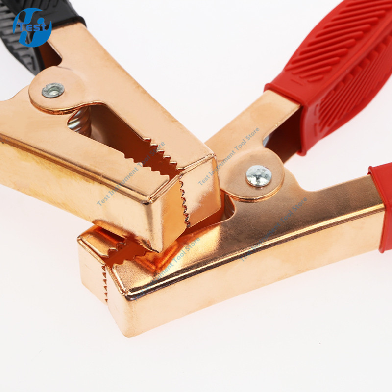 2KOM Vruće automobilske aligatorske stezaljke stezaljke za baterije mesingana krokodilska stezaljka 500A crvena+crna