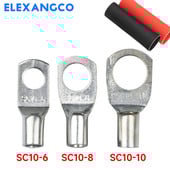 20Pcs S10-6/8/10 Bakrene žičane stopice Završeci kabela za teške uvjete Prsten za bateriju Stezaljke Konektori s 2:1 termoskupljajućom cijevi