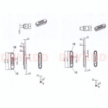 1-10 Ζεύγος 2Α Αδιάβροχη Μαγνητική Βύσμα Pogo Pin 2P 3P 4P 5P 6P Pogopin Αρσενικό Θηλυκό 2,2 MM Υποδοχή DC με ελατήριο