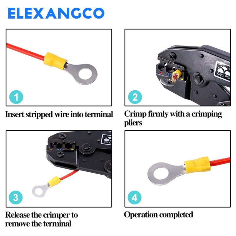100kom RV1.25 serija izoliranih prstenastih stezaljki za spajanje električne žice za 22-16 AWG 0,5-1,5 mm kabel